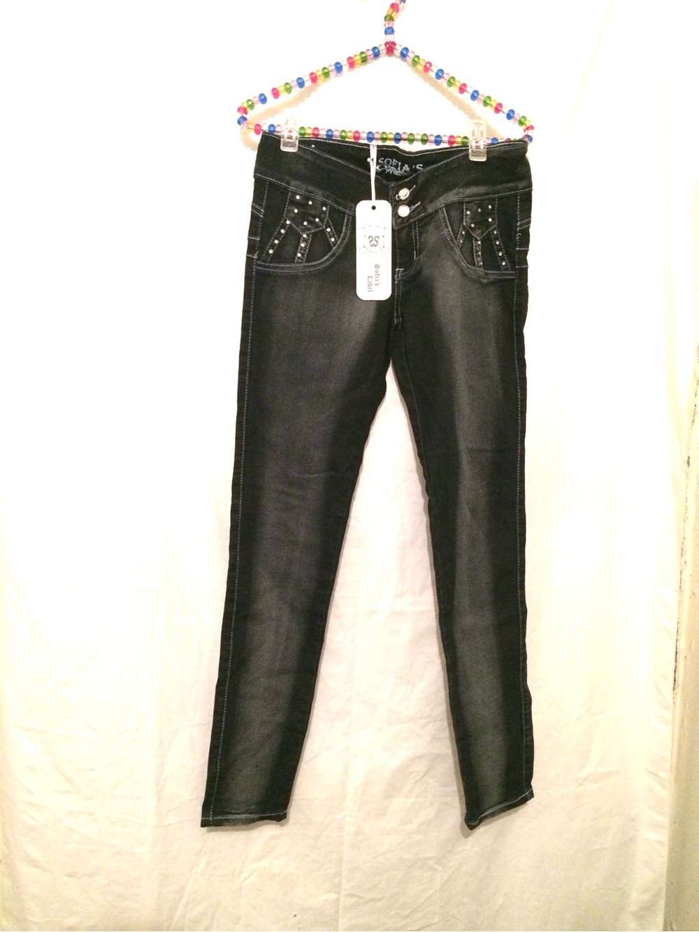 Sofia's Label 22 Jeans Rhinestones New Size 5 Black